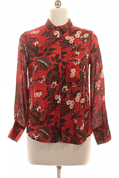 ZARA Dámská košile s dlouhým rukávem květinová s potiskem červená Velikost EU M | ZARA | obrázek 2