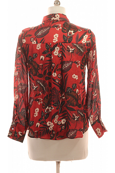 ZARA Dámská košile s dlouhým rukávem květinová s potiskem červená Velikost EU M | ZARA | obrázek 3