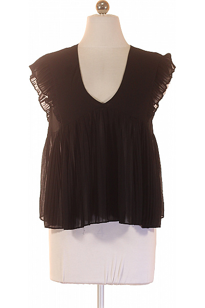 ZARA Dámská halenka krátký rukáv volná průsvitná černá Vel. EU S | ZARA | obrázek 2