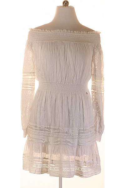 Guess dámské šaty s dlouhým rukávem bílé krajkové boho Vel. XXL | Guess | obrázek 2