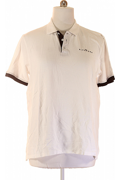 John Richmond Pánské bavlněné polo tričko s krátkým rukávem a nápisem bílé Velikost 3XL | John Richmond | obrázek 2