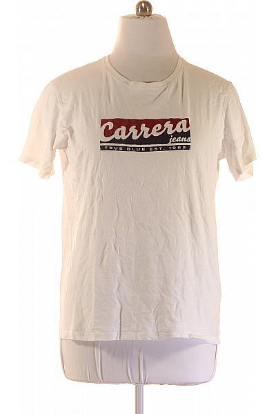 Carrera Dámské Tričko S Krátkým Rukávem A Potiskem Bílé Bavlněné Basic Vel. XXL