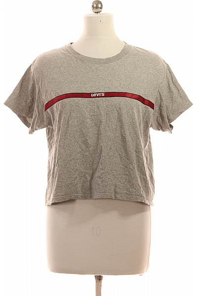 LEVIS Dámské tričko s krátkým rukávem a nápisem basic crop top šedé bavlněné Vel. EU M | LEVIS | obrázek 2