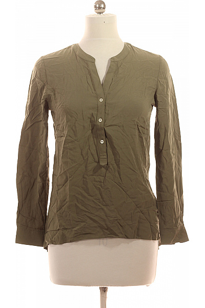 LAWRENCE GREY Zelená Halenka S Dlouhým Rukávem A Výstřihem Do V Velikost EU 34