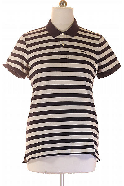 GANT Pánské Pruhované Tričko S Krátkým Rukávem A Límečkem Vel. XL