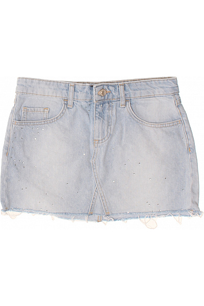Bershka dámské džínové mini sukně s kamínky letní Vel. 34 | Bershka | obrázek 2