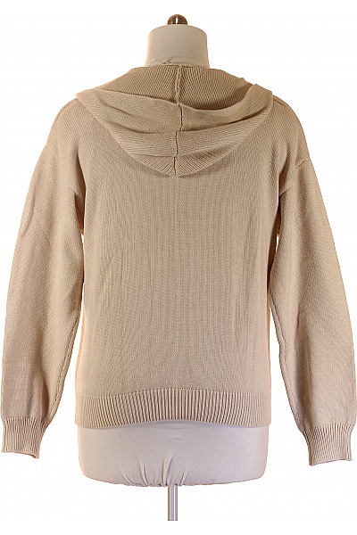 Pánský bavlněný pletený svetr na zip s kapucí béžový Velikost L | Unimoda | obrázek 2