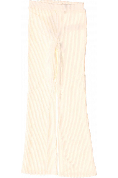 Reserved Dívčí Bavlněné Kalhoty Béžové žebrované Zvonové Velikost 134