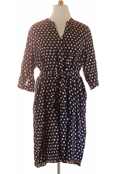 Seidensticker dámské šaty s krátkým rukávem modré puntíkované s páskem volnočasové Velikost EU 50 | Seidensticker | obrázek 2