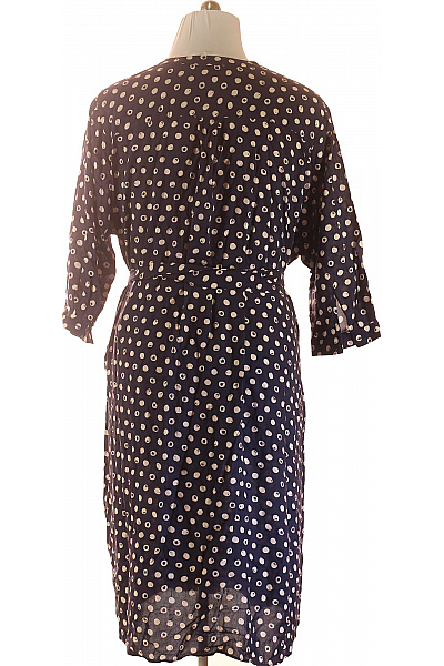 Seidensticker dámské šaty s krátkým rukávem modré puntíkované s páskem volnočasové Velikost EU 50 | Seidensticker | obrázek 3