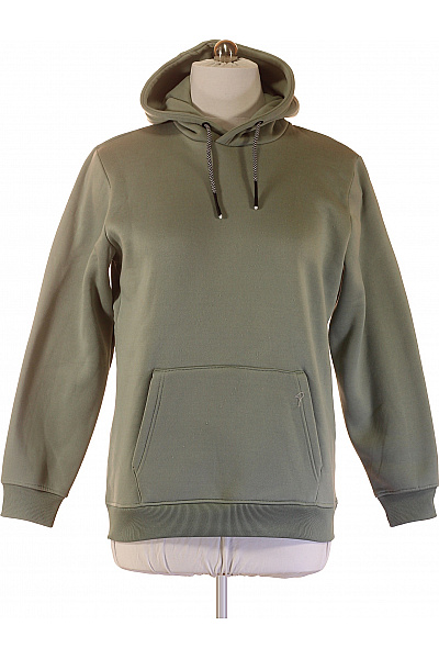 BRAVE SOUL Pánská Mikina S Kapucí Přes Hlavu Jednobarevná Khaki Velikost L