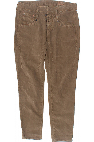 Herrlicher Dámské Manšestrové Kalhoty Volnočasové Dlouhé Hnědé S Kapsami Vel. EU 27