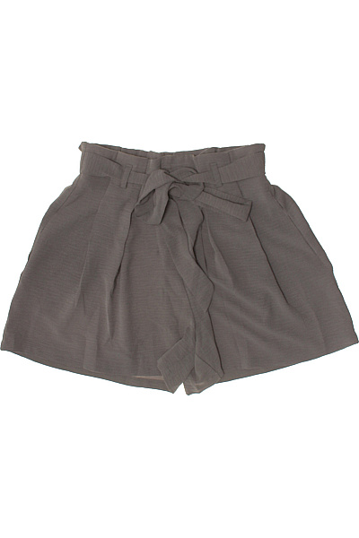 Dámské šedé Kraťasy S Páskem A Mašlí Volnočasové Paperbag Vel. 38