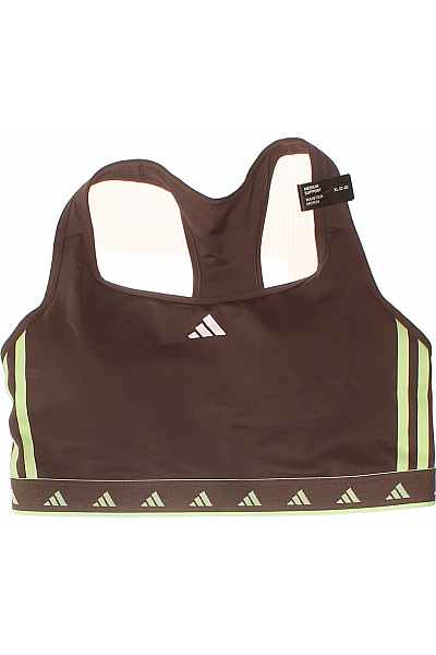 ADIDAS Sportovní Podprsenka Hnědá S Proužky Na Cvičení Velikost XL