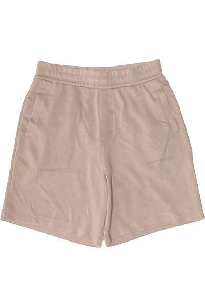 ARMANI Pánské Teplákové Kraťasy S Kapsami Volnočasové Béžové Vel. S