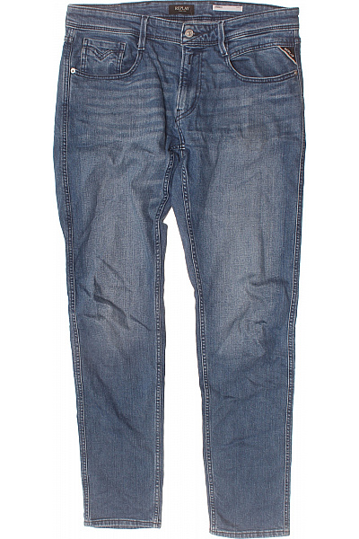 REPLAY Pánské Džíny Modré Strečové Rovné Velikost 34