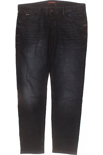 NO EXCESS Pánské Džíny Rovné Strečové Seprané Modré Vel. W36/L32