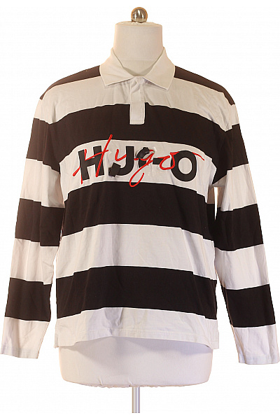 Hugo Boss Pánské Tričko S Dlouhým Rukávem Pruhované S Potiskem Velikost EU L