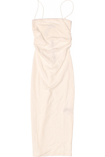 Bershka Bílé šaty Na Ramínka Midi Elegantní Letní Velikost Xs