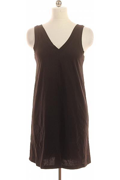 Dámské bavlněné šaty bez rukávů hnědé volnočasové jednoduché Velikost 38 | Unimoda | obrázek 2