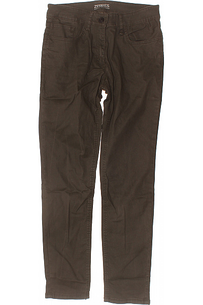 ZERRES Dámské Bavlněné Kalhoty Volnočasové Hnědé S Kapsami Rovné Vel. EU 38