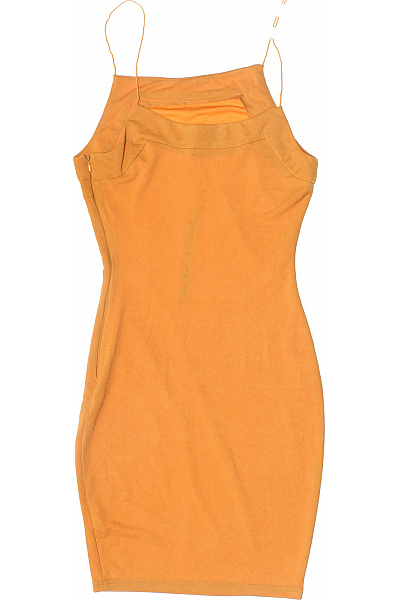 Oranžové šaty na ramínka mini sexy letní Vel. 10 | Unimoda | obrázek 2