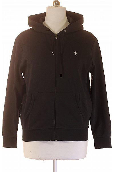 Ralph Lauren Pánská černá Mikina S Kapucí A Výšivkou Na Zip Velikost L