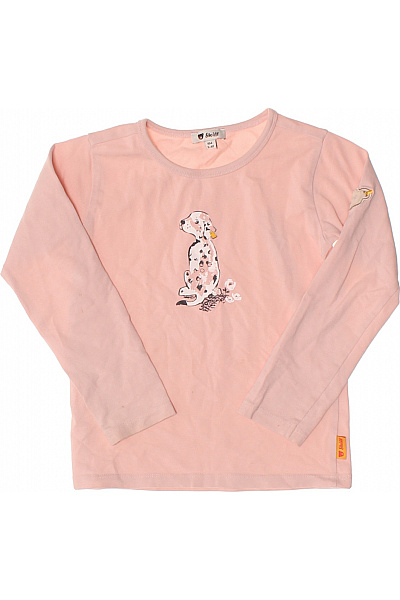 Steiff Dívčí Růžové Tričko S Dlouhým Rukávem A Potiskem Dalmatina Velikost 104