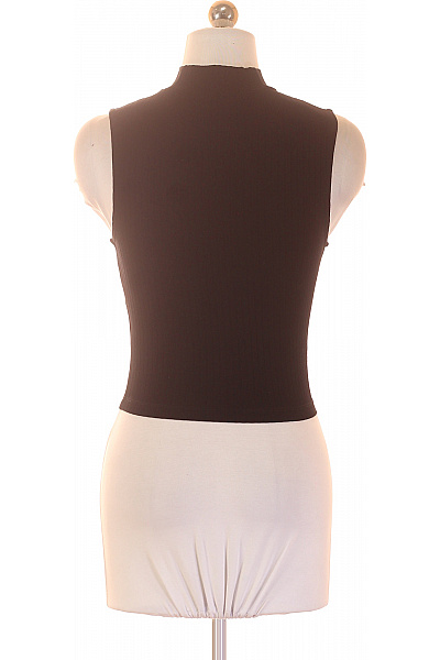 dámské černé tričko bez rukávů se stojáčkem basic crop top Velikost 36 | Unimoda | obrázek 2