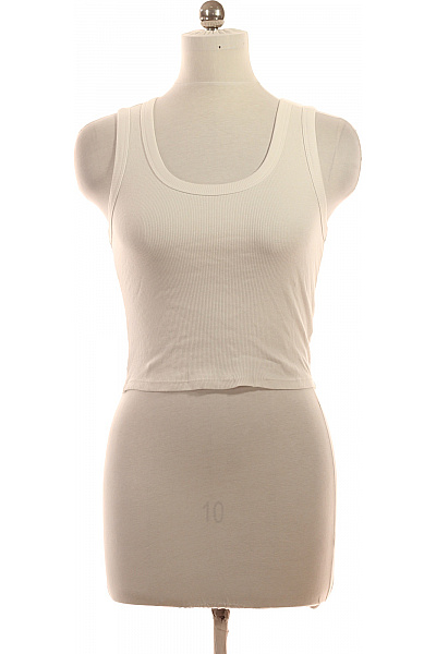 ONLY Dámské Bílé Tílko Crop Top žebrované Basic Velikost M