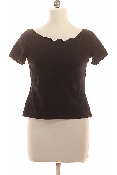 Dámské tričko černé s krátkým rukávem a lodičkovým výstřihem Vel. EU 38 | Unimoda | obrázek 2