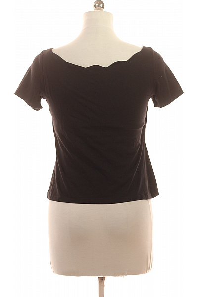 Dámské tričko černé s krátkým rukávem a lodičkovým výstřihem Vel. EU 38 | Unimoda | obrázek 3