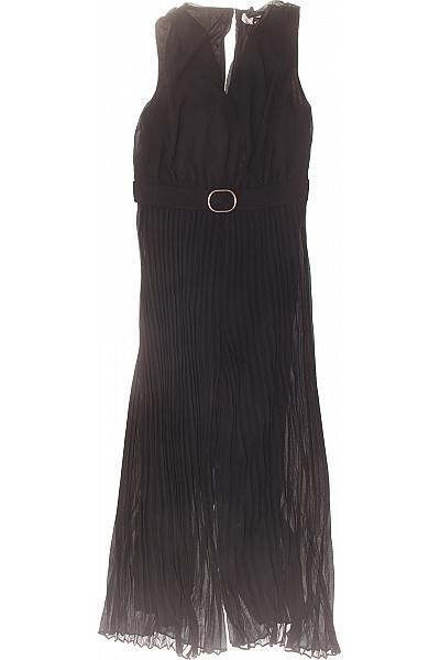 MORGAN Dámský černý Overal Bez Rukávů Plisovaný Společenský Velikost EU 40