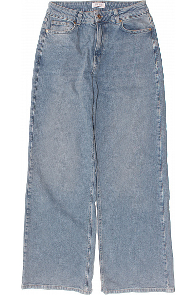 Dámské Džíny Volné Bavlněné Se širokými Nohavicemi Vyšisované Velikost 38