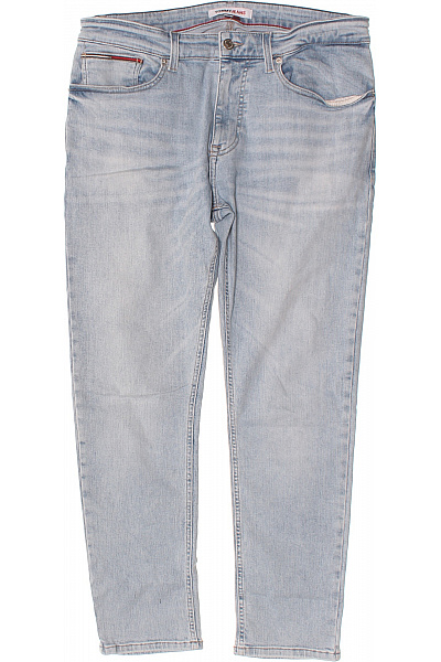 TOMMY HILFIGER Pánské Džíny Světle Modré Strečové Rovné Vel. 34/30