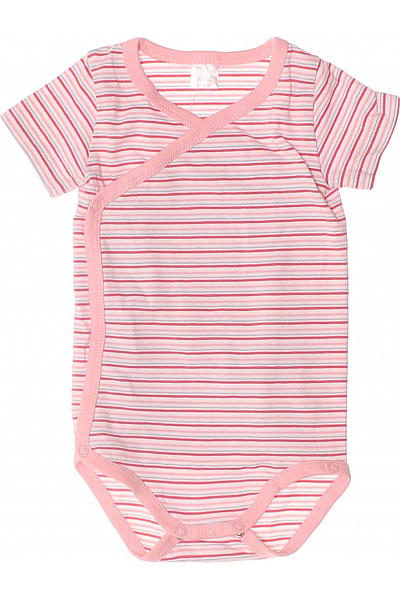 Kanz Růžové Pruhované Bavlněné Kojenecké Body S Překladem Velikost 68