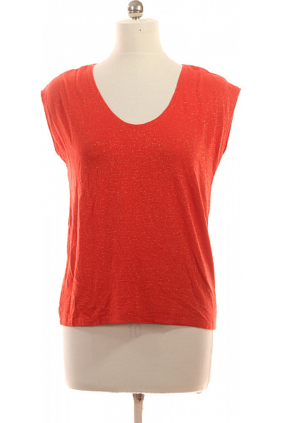 PIECES dámské tričko s krátkým rukávem oranžové s potiskem Velikost M | PIECES | obrázek 2