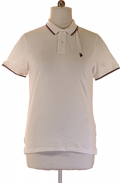 U.S.POLO ASSN. Pánské Bavlněné Polo Tričko S Límečkem A Výšivkou Bílé Vel. XL