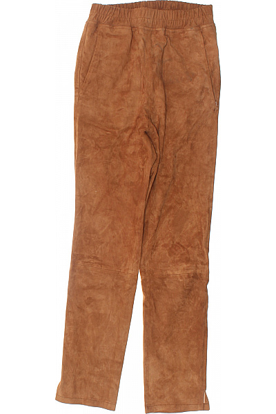 ARMA Dámské Hnědé Kožené Volnočasové Kalhoty S Kapsami Velikost EU 32