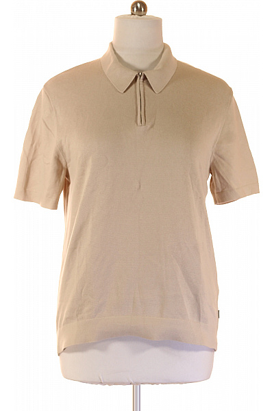 JACK & JONES Pánská béžová bavlněná mikina s krátkým rukávem a límečkem na zip Vel. EU XL | JACK & JONES | obrázek 2