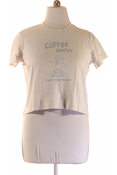 VERO MODA Dámské Tričko S Krátkým Rukávem A Potiskem Coffee Skater Vel. EU L