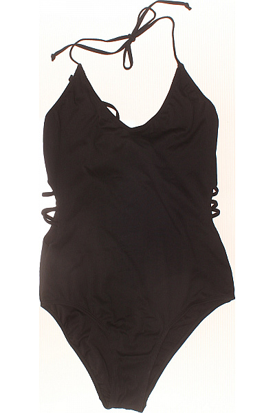 URBAN CLASSICS Jednodílné Plavky Za Krk žebrované černé Na Zavazování Sexy Vel. XXL