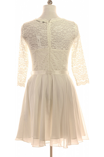 Swing Dámské krajkové šaty s dlouhým rukávem a páskem společenské bílé Vel. DE 40 | Swing | obrázek 2