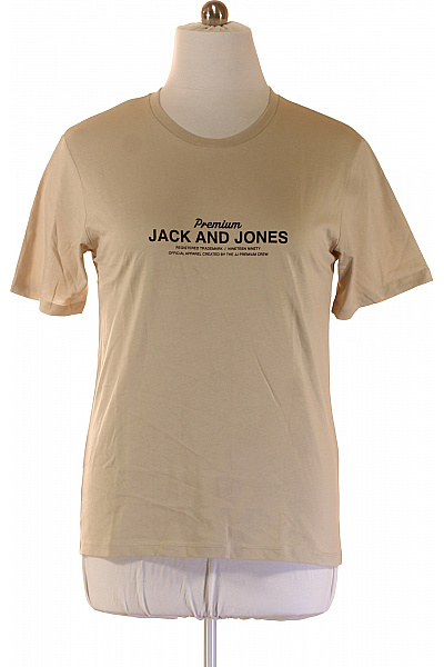 JACK & JONES béžové tričko s krátkým rukávem a potiskem Velikost L | JACK & JONES | obrázek 2