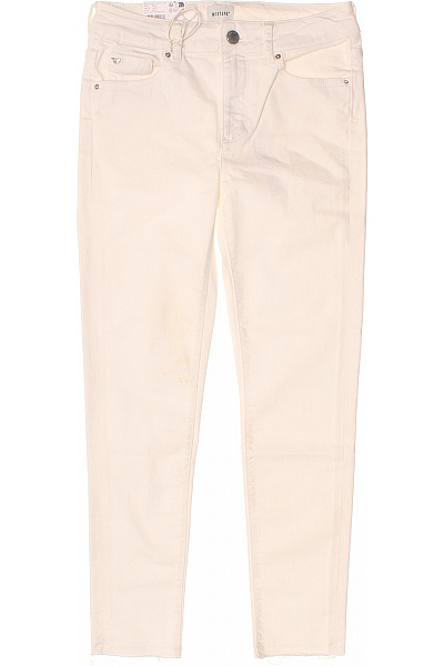 MUSTANG Dámské Bavlněné Džíny S Vysokým Pasem Zkrácené Béžové Velikost 26/30