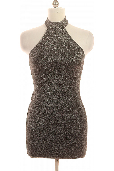 Bershka Dámské šaty Bez Rukávů Třpytivé Společenské Mini Velikost M