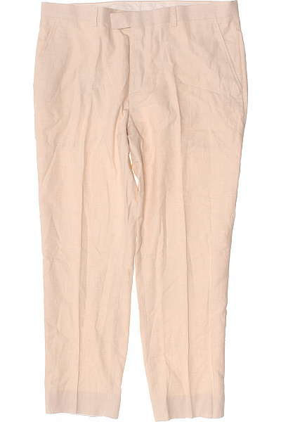 HARRY BROWN Béžové plátěné kalhoty volnočasové rovné s kapsami Velikost 38 | HARRY BROWN | obrázek 2