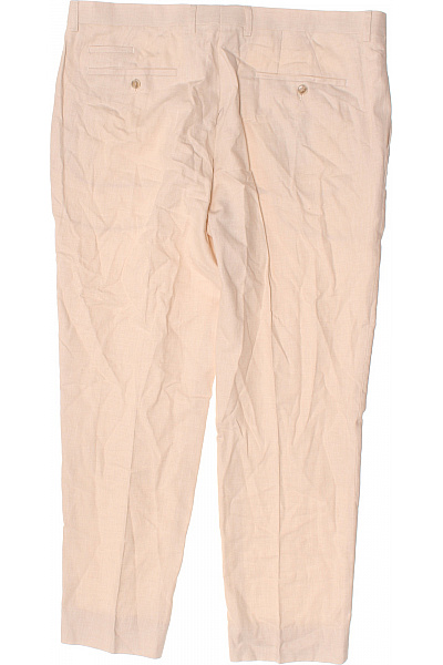 HARRY BROWN Béžové plátěné kalhoty volnočasové rovné s kapsami Velikost 38 | HARRY BROWN | obrázek 3