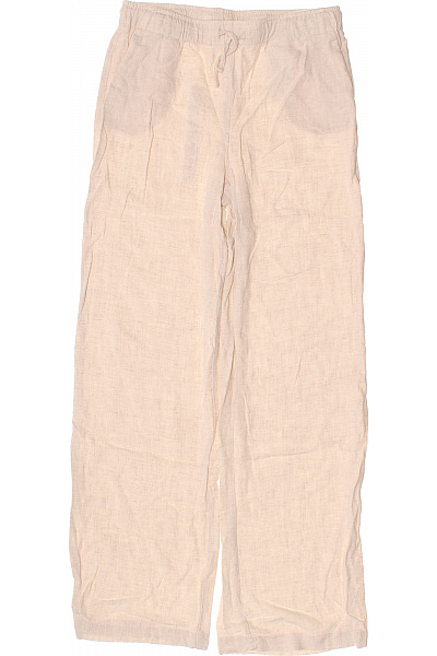 ONLY Dívčí Lněné Kalhoty Béžové Volné Velikost 14 Let/164 Cm