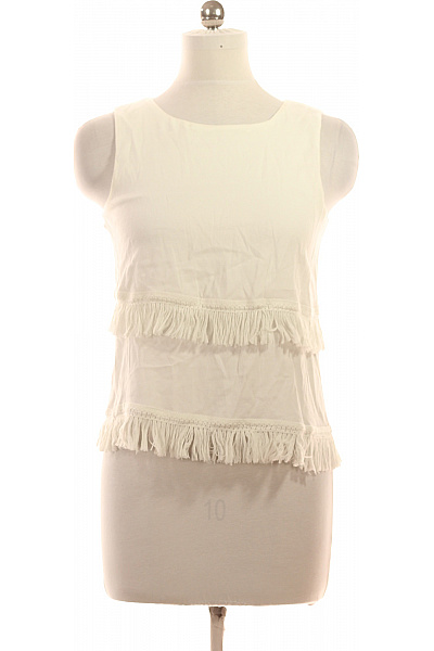 Esprit Bílá halenka bez rukávů s volánky a bavlněným materiálem Velikost M | Esprit | obrázek 2